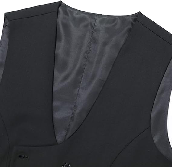 Men's Double Breasted Suit Vest with Scoop Neck