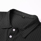 Men's Short Sleeve Polo Shirt with Button Placket