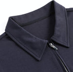 Men's Short Sleeve Polo Shirt with Zip Collar