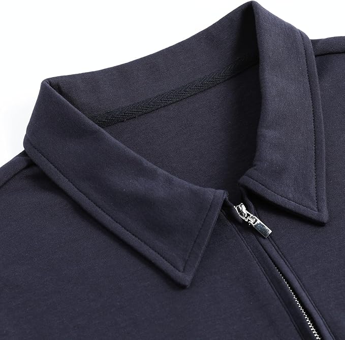 Men's Short Sleeve Polo Shirt with Zip Collar