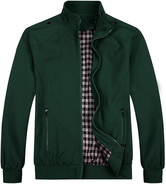 Men's Bomber Jacket with Stand-Up Collar