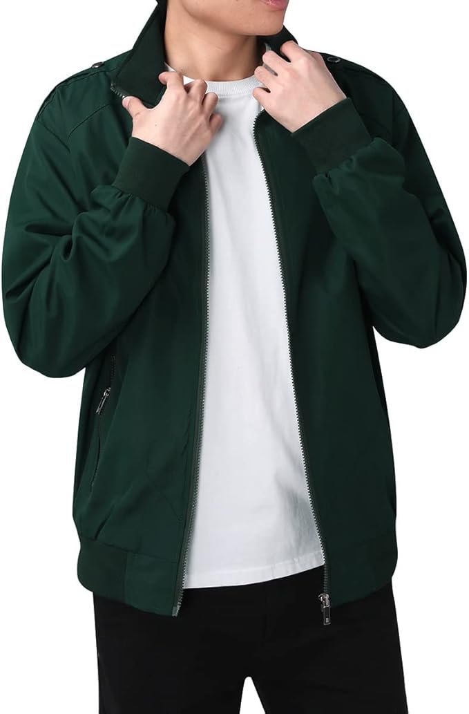 Men's Bomber Jacket with Stand-Up Collar