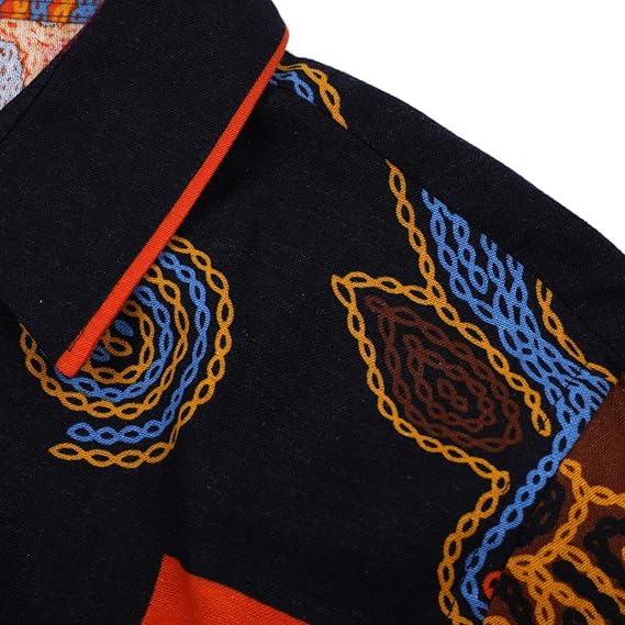 Men's Long Sleeve Paisley Print Linen Shirt