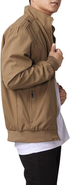 Men's Bomber Jacket with Stand-Up Collar
