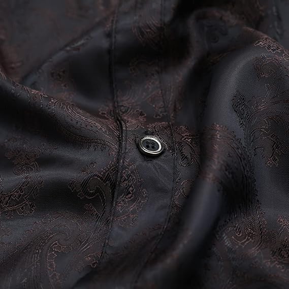 Men's Paisley Long Sleeve Embroidered Shirt