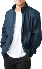 Men's Bomber Jacket with Stand-Up Collar