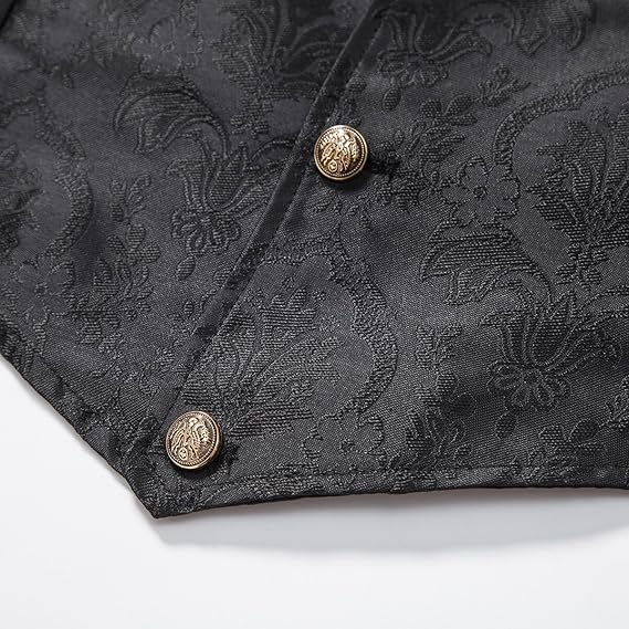 Men's Gothic Steampunk Suit Vest – Western Waistcoat with Paisley Print