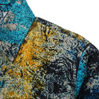 Men's Long Sleeve Paisley Print Linen Shirt