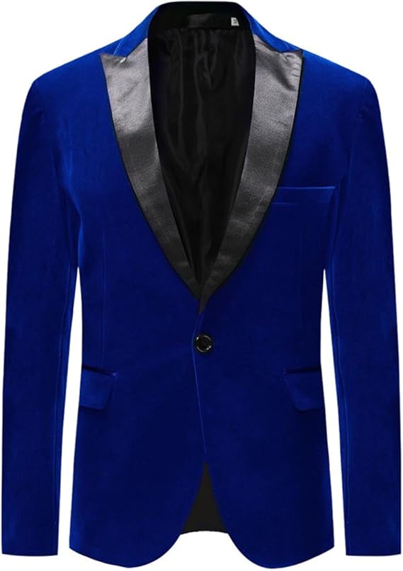 Men's Velvet Blazer Regular Fit Tuxedo Jacket