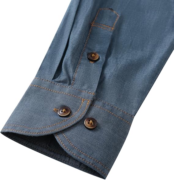Men's Long Sleeve Cotton Denim Shirt