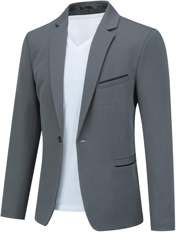 Men's Stretch Blazer Slim Fit Suit Jacket