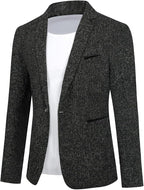 Allthemen Men's Jacket Sporty Cotton Blazer Slim Fit Modern Jacket Casual Suit Jacket for Men