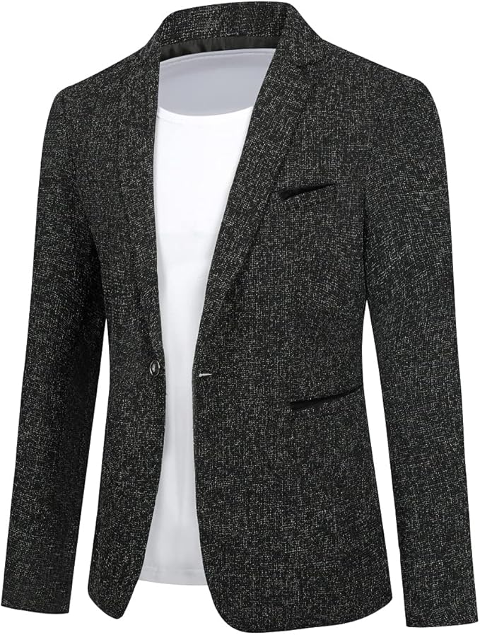 Allthemen Men's Jacket Sporty Cotton Blazer Slim Fit Modern Jacket Casual Suit Jacket for Men