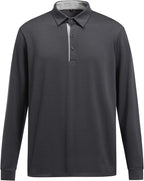 Men's Long Sleeve Polo Shirt with Contrast Collar