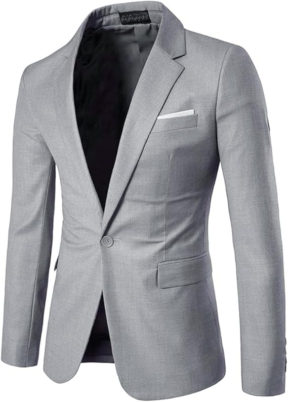 Men's Slim Fit One-Button Suit Jacket