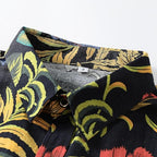 Men's Long Sleeve Paisley Print Linen Shirt