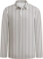 Men's Long Sleeve Striped Polo Shirt