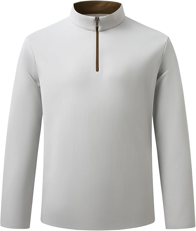 Men's Long Sleeve Quarter-Zip Polo Shirt