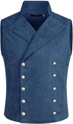 Men's Faux Leather Stand-Up Collar Vest