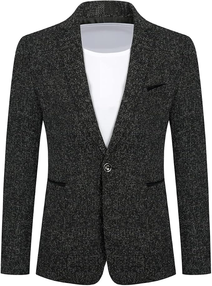 Allthemen Men's Jacket Sporty Cotton Blazer Slim Fit Modern Jacket Casual Suit Jacket for Men