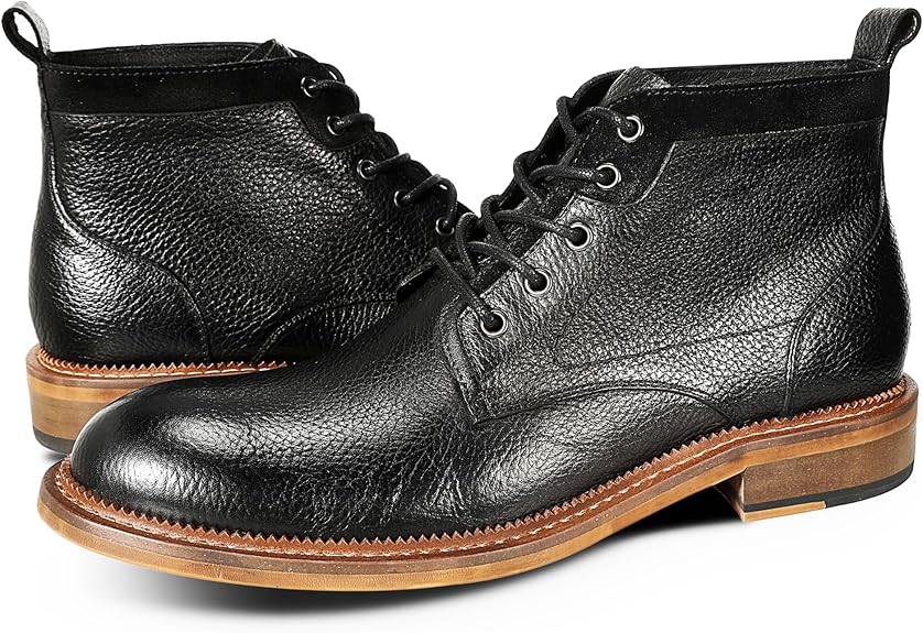 Men's Leather Lace-Up Ankle Boots