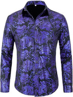 Men's Jacquard Long Sleeve Shirt - Paisley Pattern