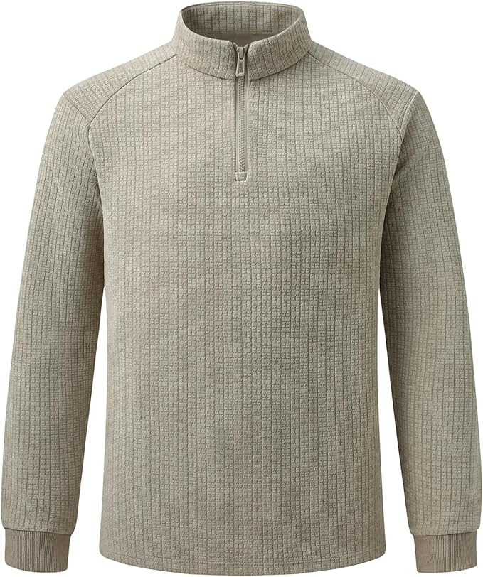 Men's Long Sleeve Quarter-Zip Polo Shirt