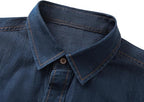 Men's Long Sleeve Denim Shirt – Slim Fit Cotton Casual Button-Down