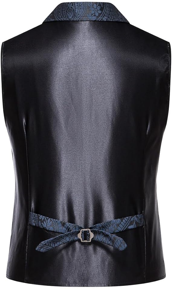Men's Gothic Steampunk Suit Vest – Western Waistcoat with Paisley Print
