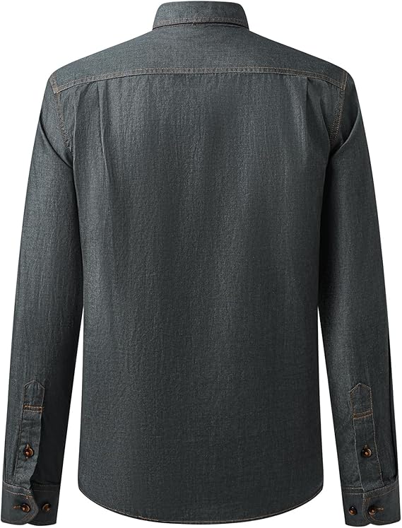 Men's Long Sleeve Cotton Denim Shirt