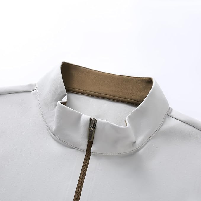 Men's Long Sleeve Quarter-Zip Polo Shirt