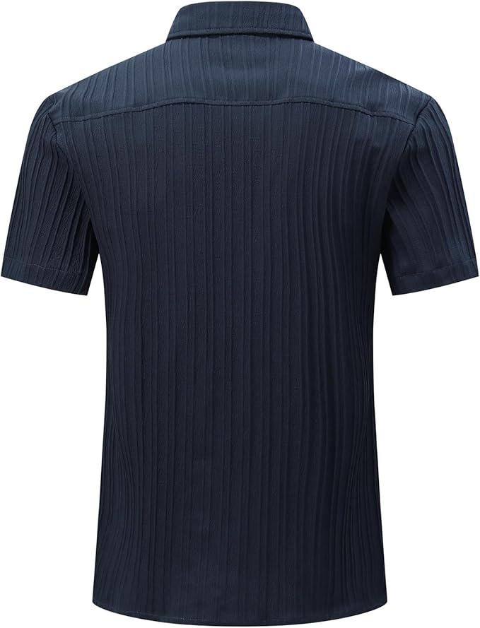 Men's Short Sleeve Stretch Shirt with Chest Pocket