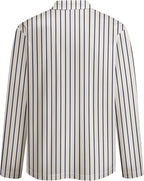 Men's Long Sleeve Striped Polo Shirt