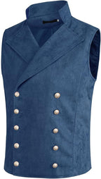 Men's Faux Leather Stand-Up Collar Vest