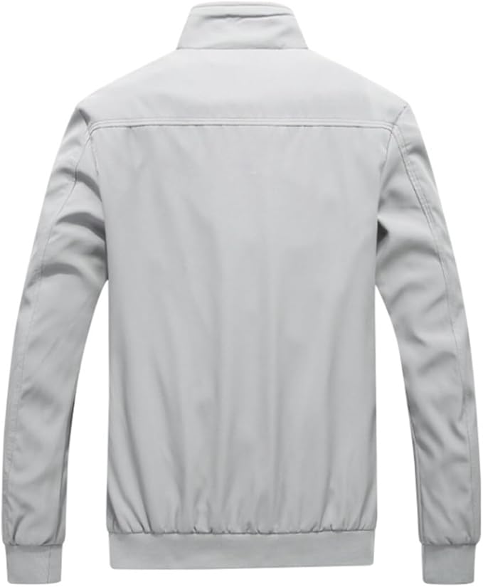 Men's Bomber Jacket with Stand-Up Collar