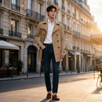 Men's Double Breasted Trench Coat